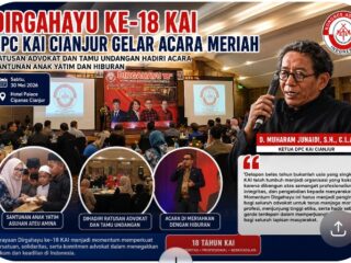 Dirgahayu ke-18 KAI, DPC KAI Cianjur Gelar Santunan Anak Yatim dan Dihadiri Ratusan Advokat
