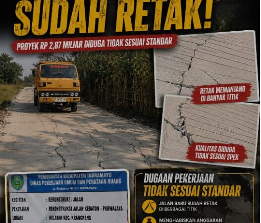 Sorotan Proyek Jalan Purwajaya–Kedaton: Baru Sebulan Selesai, Retakan Sudah Bermunculan